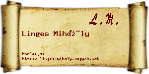 Linges Mihály névjegykártya